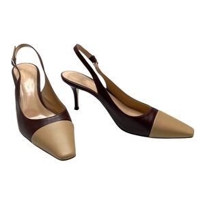 Gianvito Rossi Leather Cap Toe Slingback Size 39